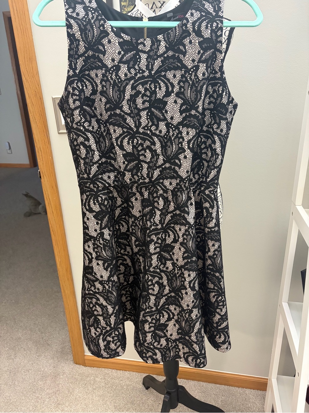 HeartSoul Black Lace Dress with Cream Lining